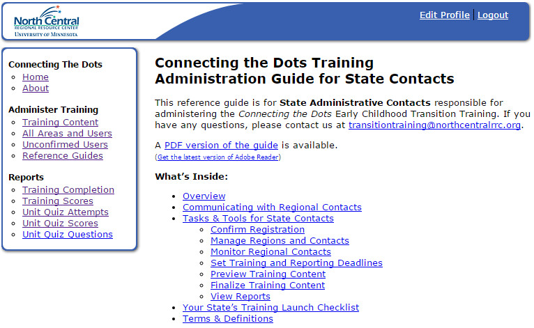 Screenshot of The Connecting the Dots website.